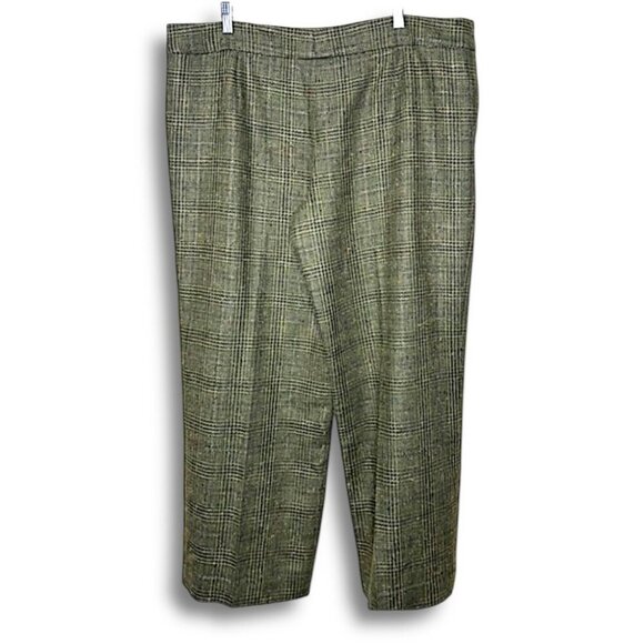 Vintage Escada Wool Blend Check Tweed Trousers in Earthy Tones Size 46 Euro - Picture 1 of 16